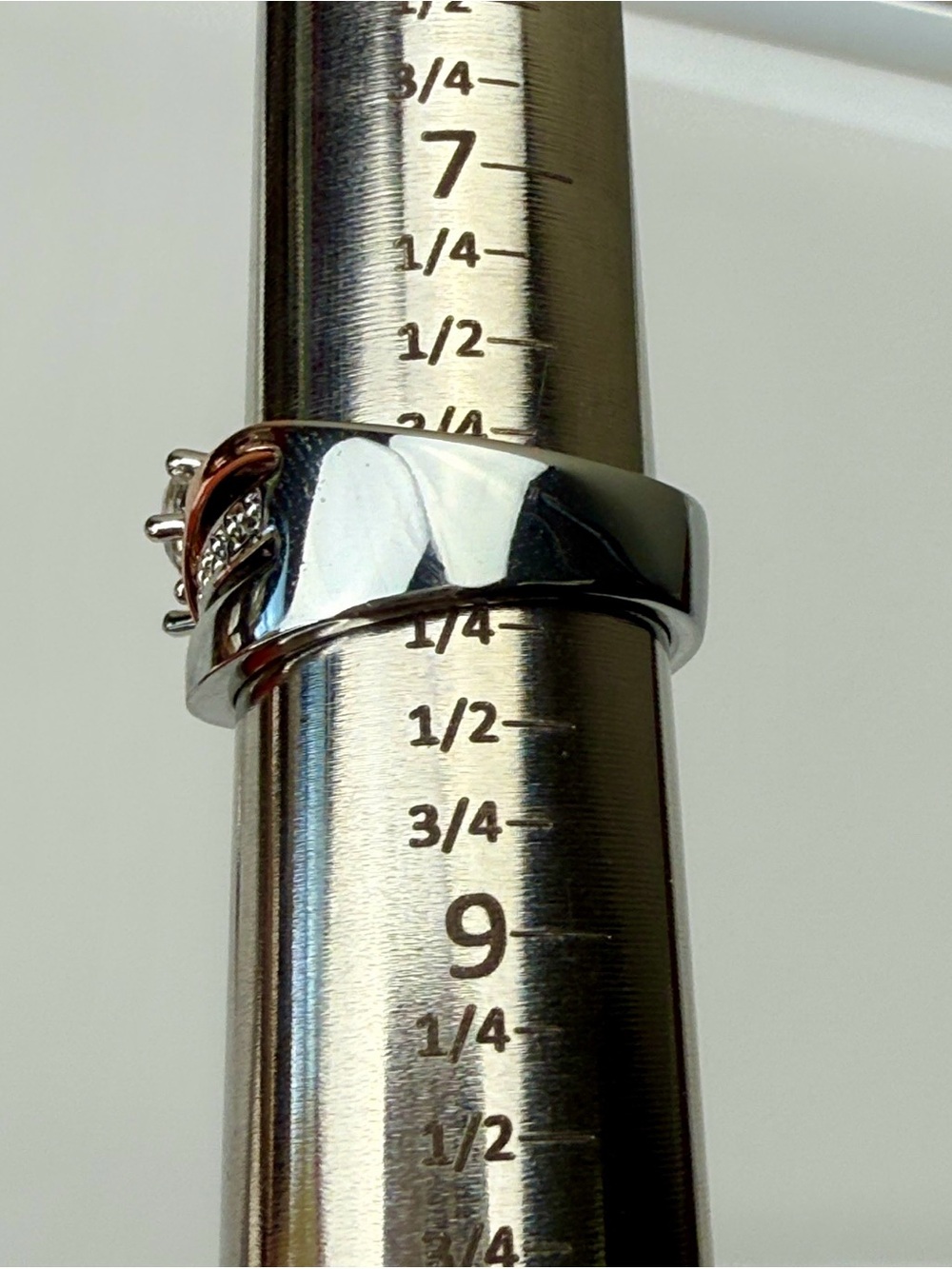 Silver & Rose Gold Two-Tone Cubic Zirconia Three-Stone Ring - Picture 7 of 8